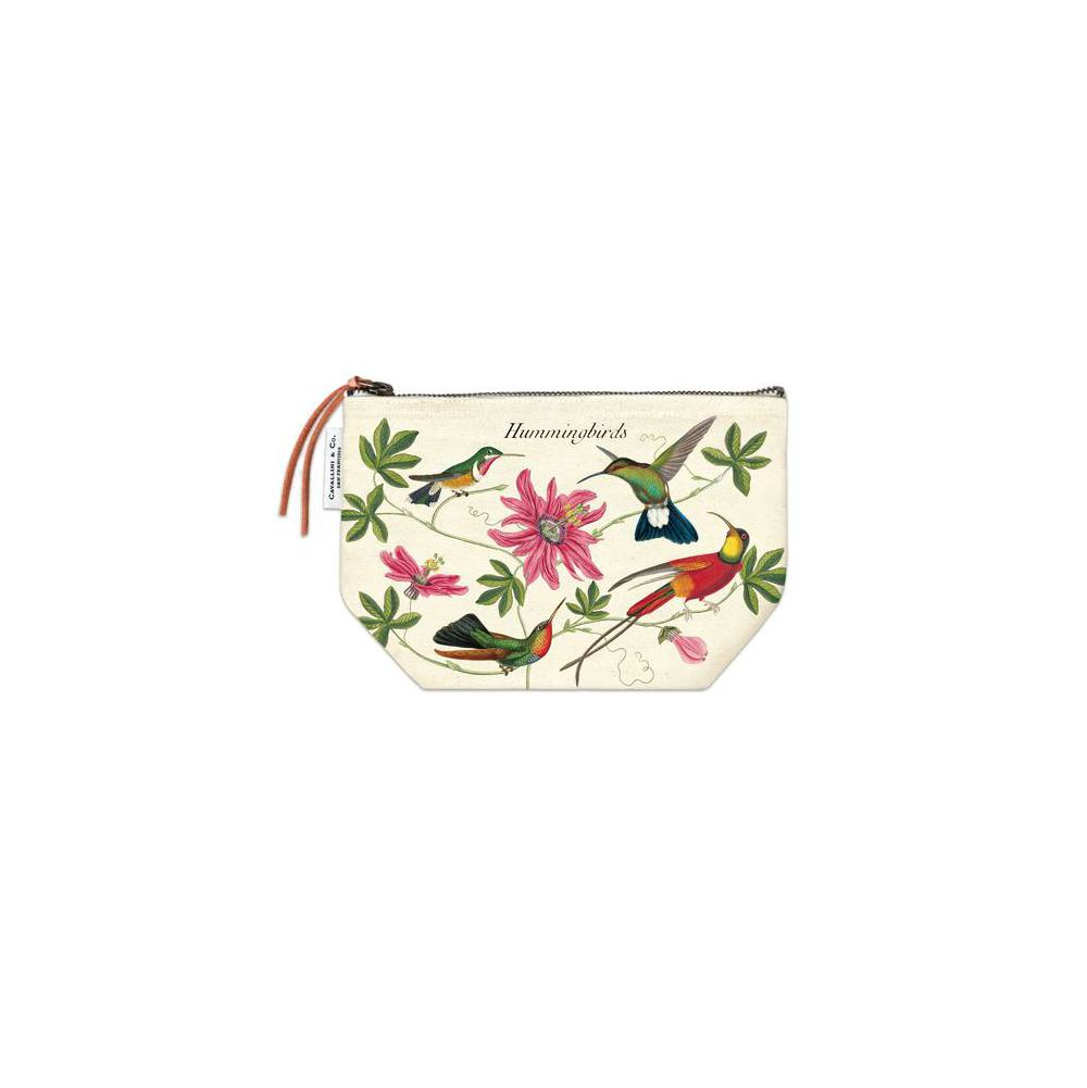 Cavallini, Pouch, Art & School, Unisex, Vintage, Zipper, Hummingbirds, 572193